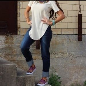 Lucky and Blessed Boyfriend Jeans